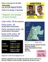 £750 Prize pot for Ulster Masters Friday 15th-Sunday 17th Nov. Not too late to enter.