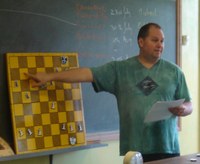 Mark Newman reviews a prior session during the 2005 UCU Master Classes