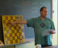 Mark Newman reviews a prior session during the 2005 UCU Master Classes