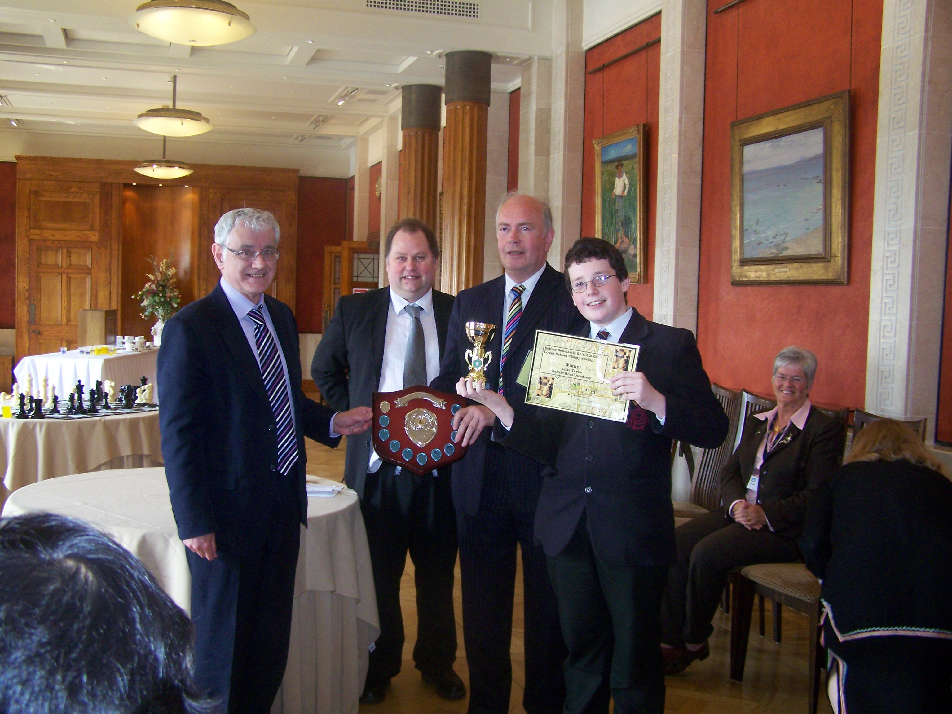 Luke Taylor receiving his Championship Shield 