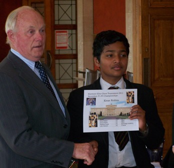 Kiran Robbin receives award from Kieran McCarthy