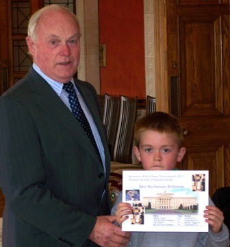 Ben Buchanan-Rolleston receives award from Kieran McCarthy