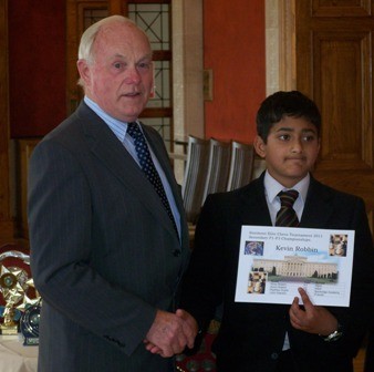 Kevin Robbin receives award from Kieran McCarthy