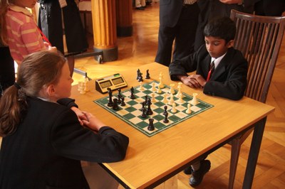 Lucia Corrigan plays Taran Rajan in the Primary School Stormont Elite 2012.