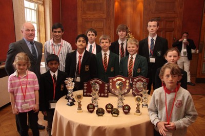 The Top Players from Childrens Chess and Kieran McCarthy MLA at the Stormont Elite 2012