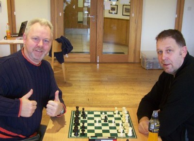 Damien Cunningham playing a friendly against Steve Eachus