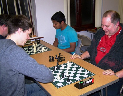 Calum Leitch drawing against Mark Newman