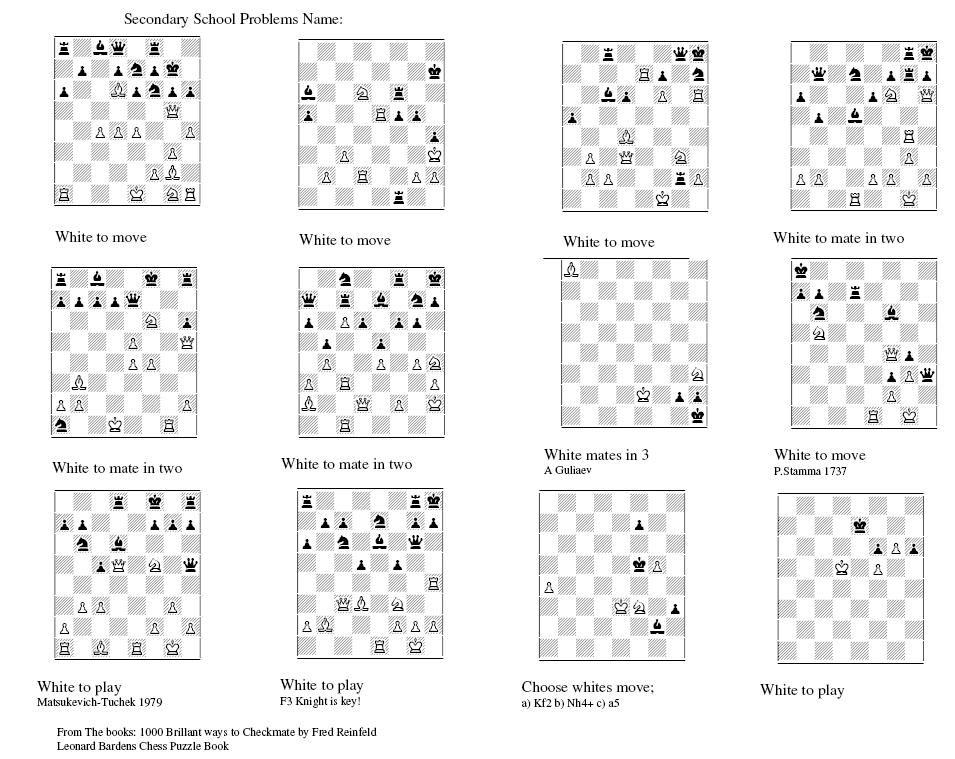 Chess Problems March 2014
