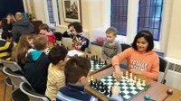 Children enjoying chess at the January Childrens Tournament