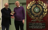 Ulster Chess Union present David McAlister with an 'Honorary Lifetime Membership Award' 