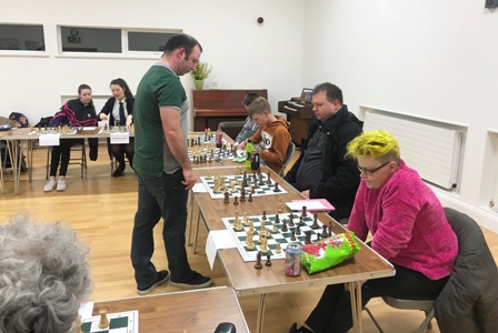 President Ross Harris Delivers Chess Simultaneous